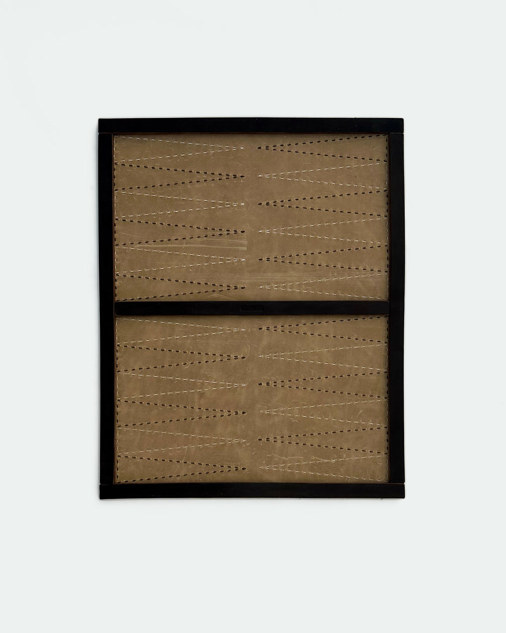 The Drifter 26, a leather backgammon board. Light brown leather with cream and dark brown points. View 1.