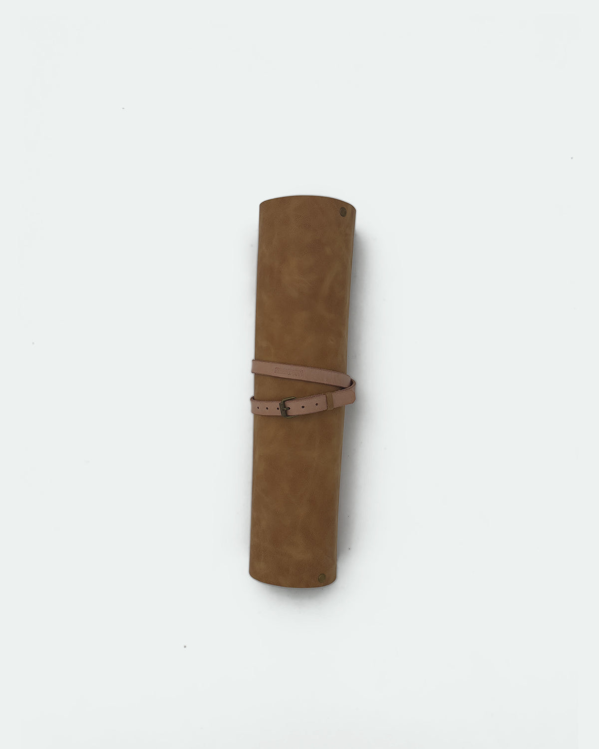 The Drifter 26, a leather backgammon board. Light brown leather with dark brown and medium brown points. View 2.