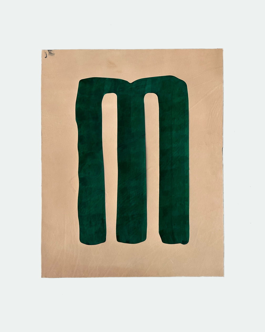 The Homestead 30, a leather backgammon board. Green leather with black and natural points. View 4.
