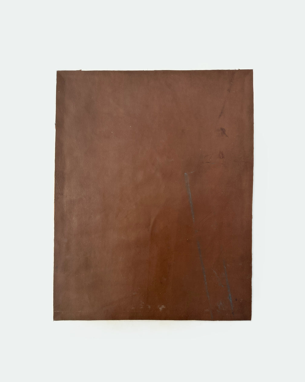 The Homestead 26, a leather backgammon board. Medium brown leather with burnt orange and dark brown points. View 4.
