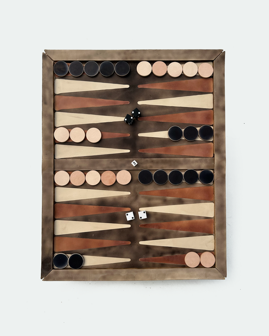 Leather Folding Backgammon Board