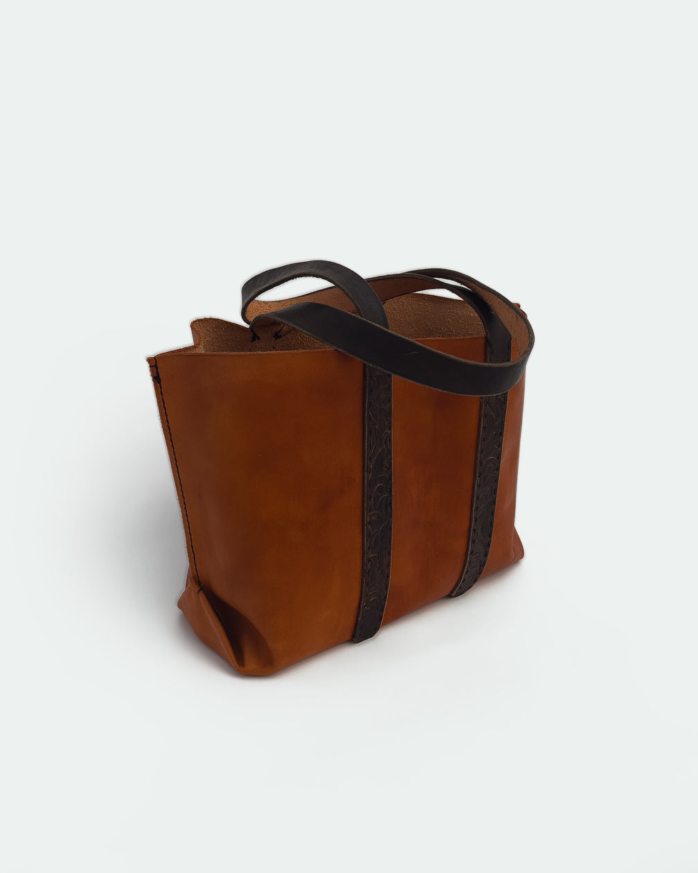 The Tote — Spanish Brown, Black & Black, three-quarter view