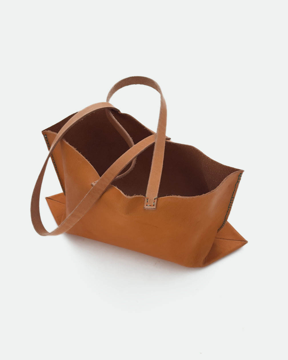 The Tote — Natural, Orange & Pea Green, three-quarter view