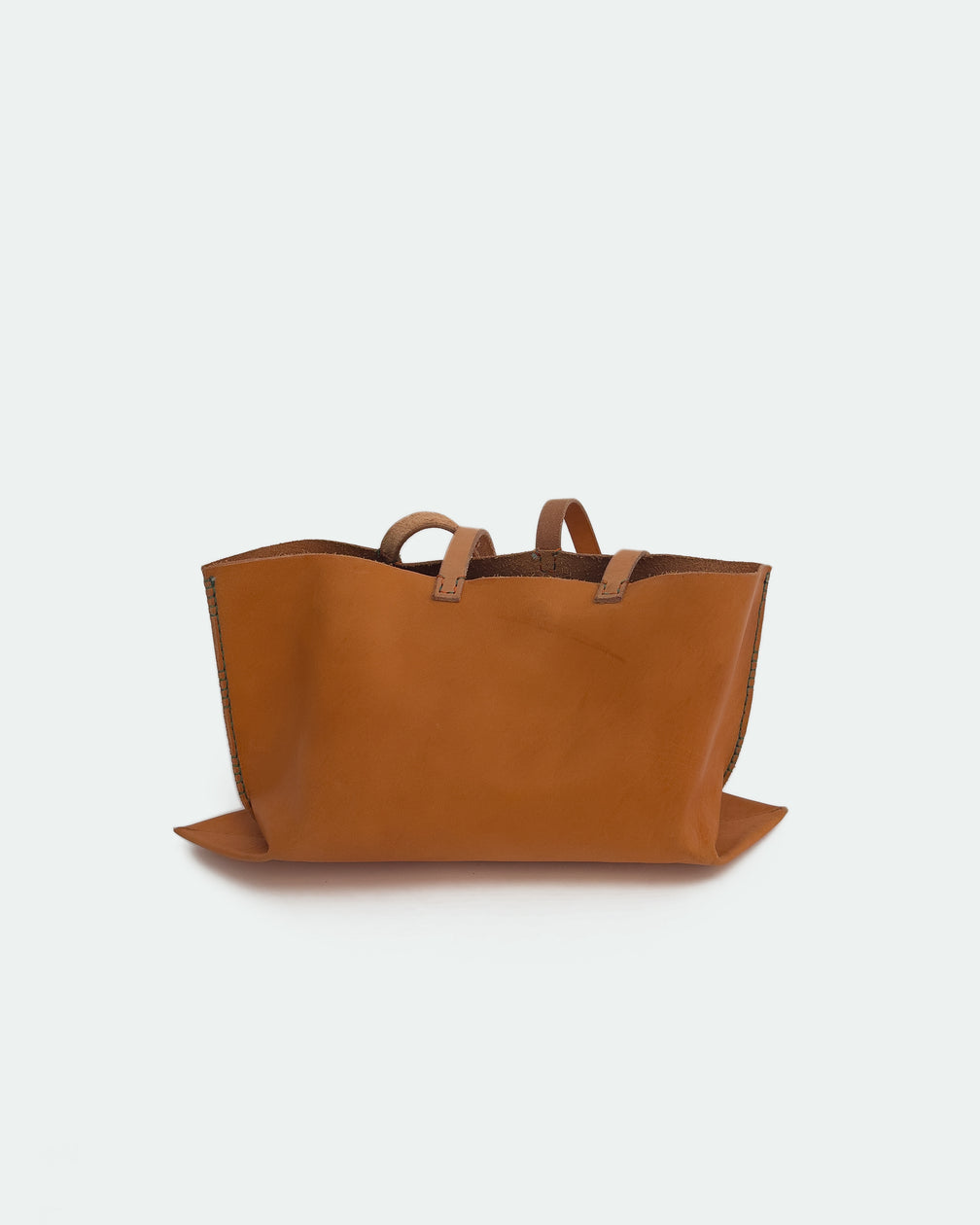 The Tote — Natural, Orange & Pea Green, front