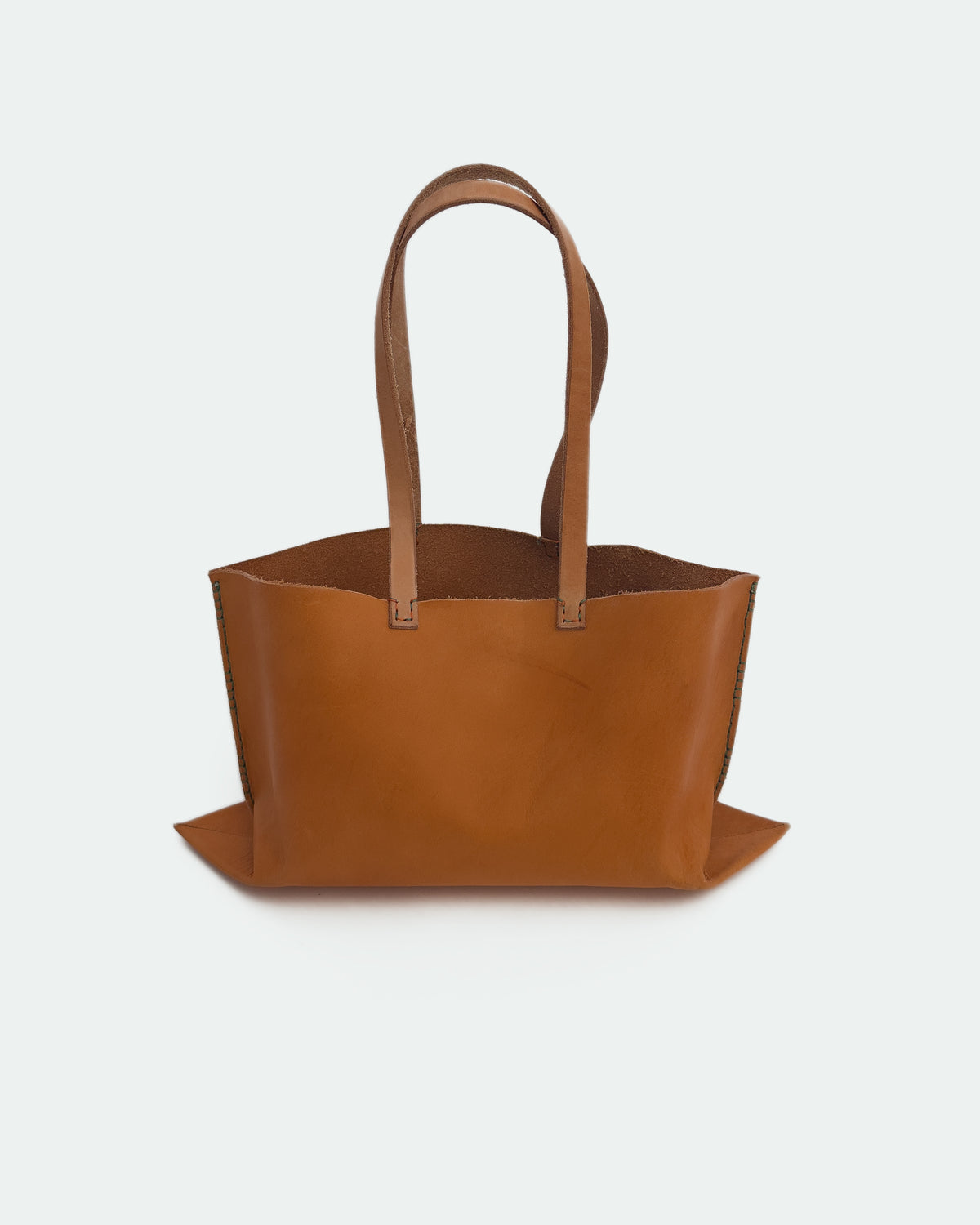The Tote — Natural, Orange & Pea Green, front