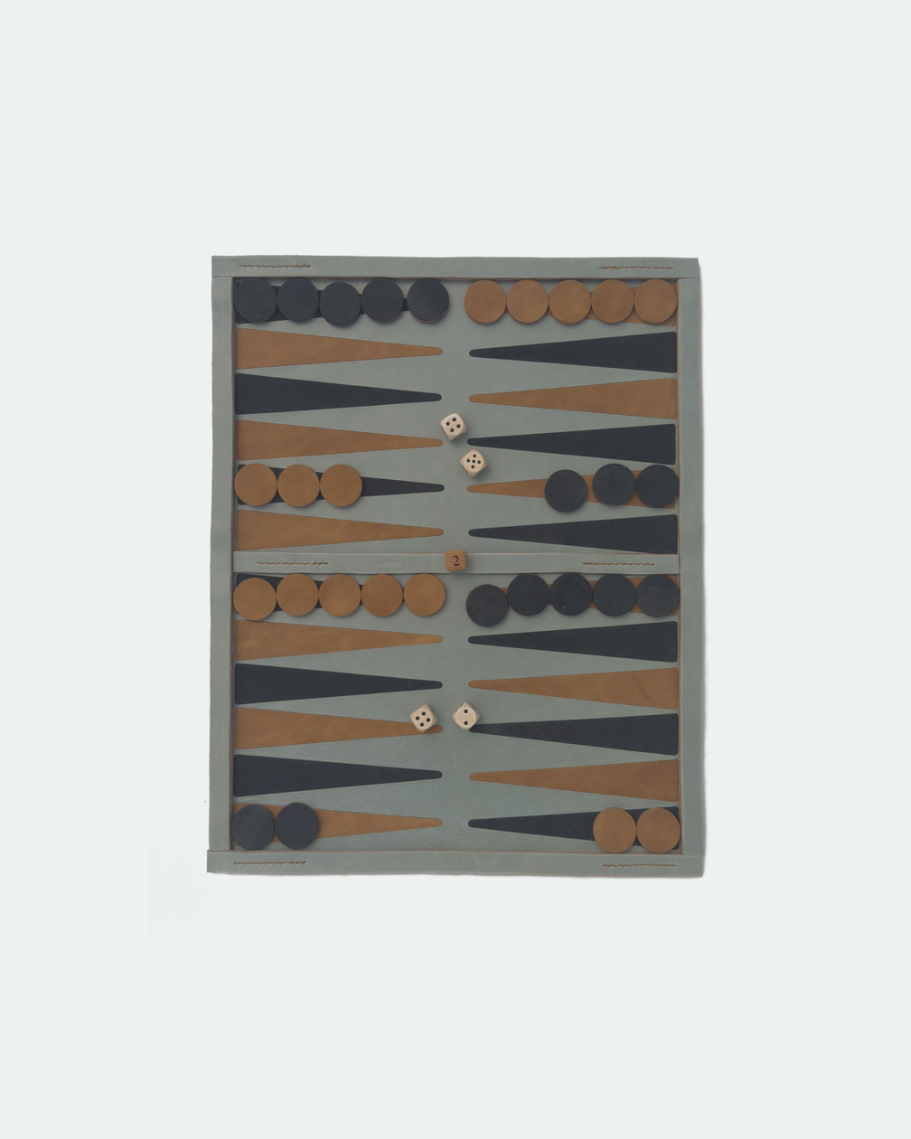 The Drifter 22 in baby blue, with light brown and black points, set up for play